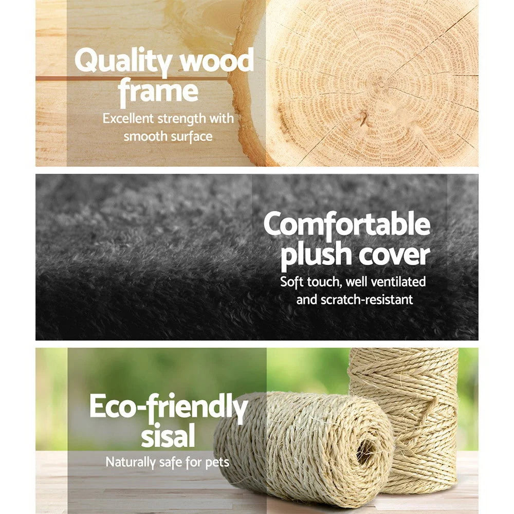 Cat Tree 193cm Wood Scratching Post Tower Condo - Cat