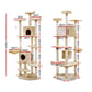 Beige wood 203cm cat tree with side profile shown