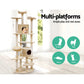 Cat Tree 203cm Wood Scratching Post Tower Condo Beige - Cat