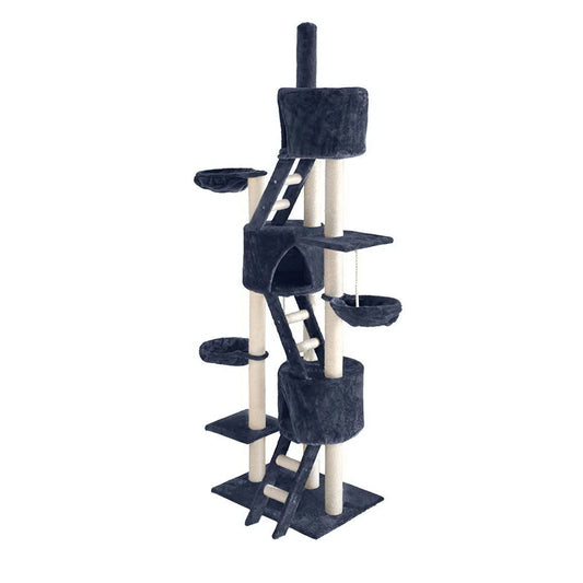 Cat Tree 244cm Wood Scratching Post Tower Condo - Cat