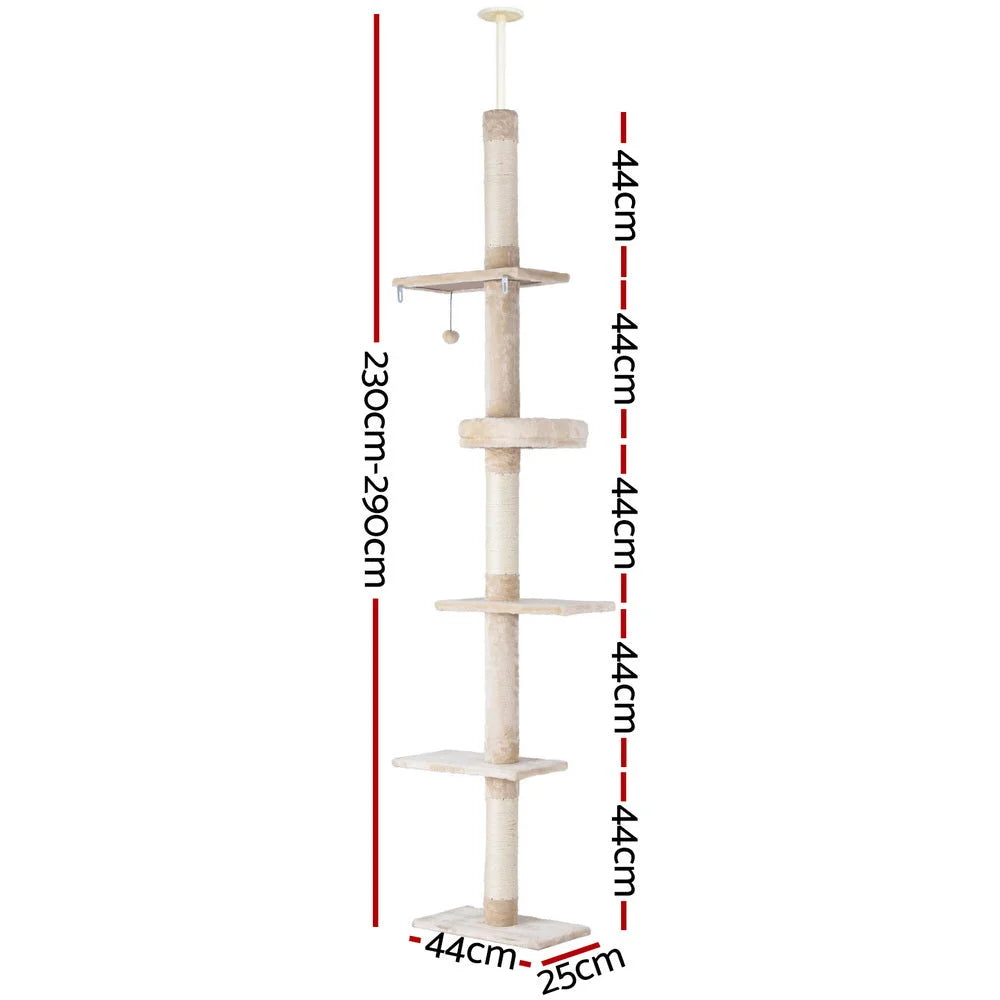 Cat Tree 290cm - Tower Scratching Cats Post Scratcher Floor