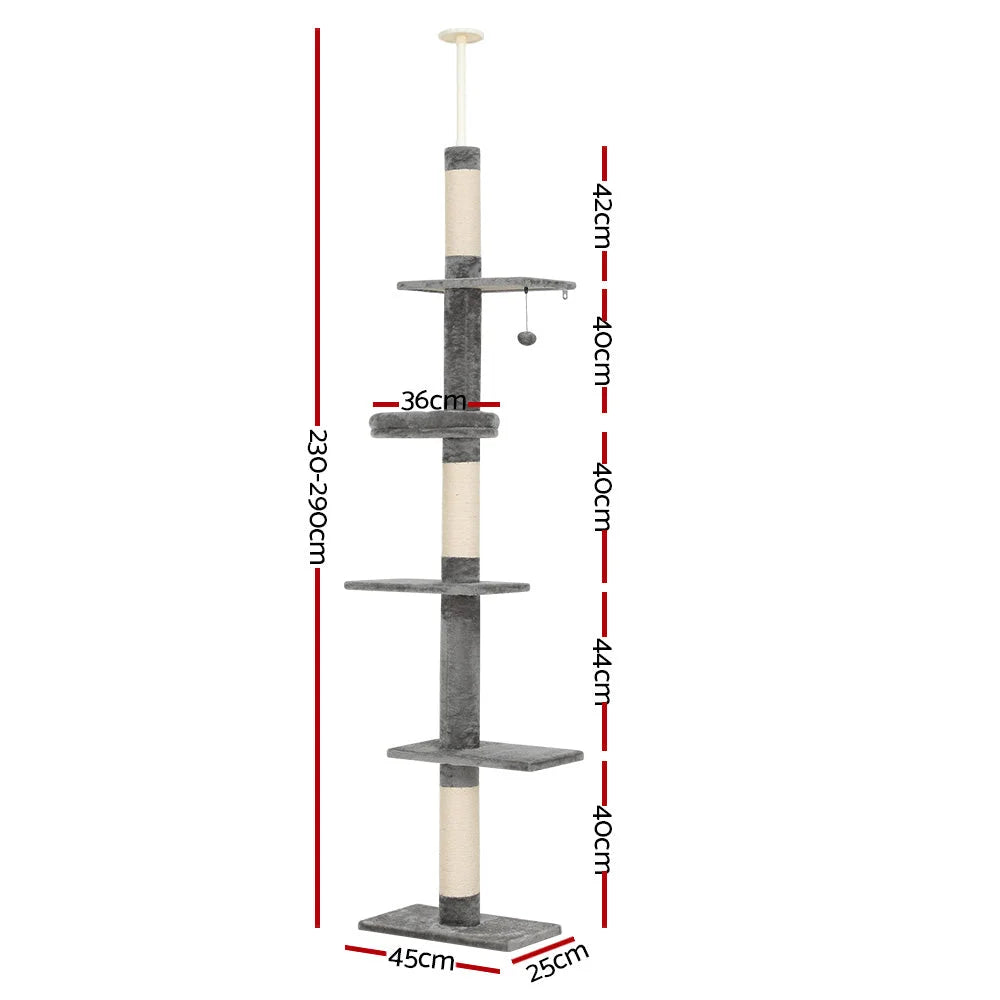 Cat Tree 290cm Tower Scratching Post Scratcher Floor