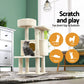 Wood 90cm cat tree with shape details and included parts