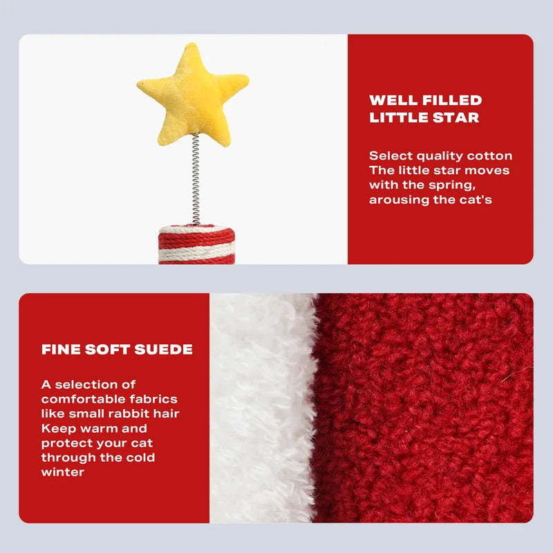 Cat Tree Christmas Gift Train Integrated Nest Toy