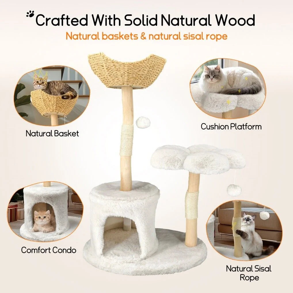 Cat Tree Condo Activity Center Sisal Scratcher Tower - Pet
