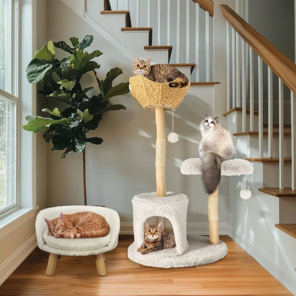 Cat Tree Condo Activity Center Sisal Scratcher Tower - Pet