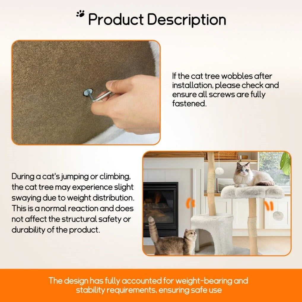 Cat Tree Condo Activity Center Sisal Scratcher Tower - Pet