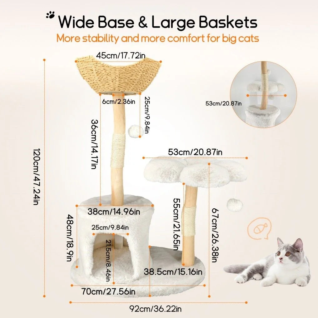 Cat Tree Condo Activity Center Sisal Scratcher Tower - Pet