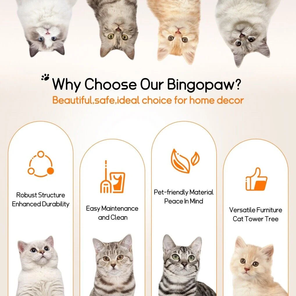 Cat Tree Condo Activity Center Sisal Scratcher Tower - Pet