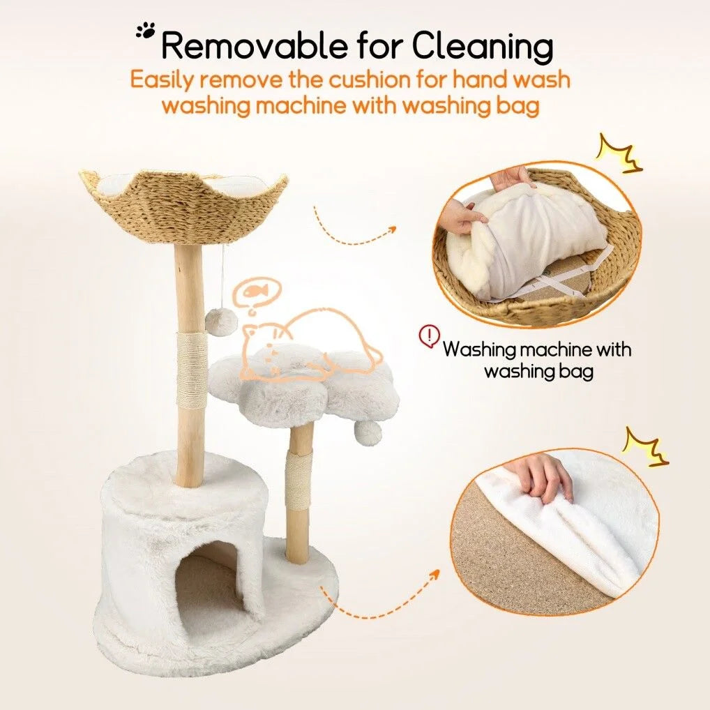 Cat Tree Condo Activity Center Sisal Scratcher Tower - Pet