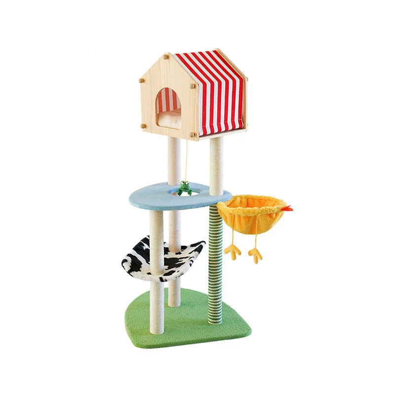 Cat Tree Farm Climbing Frame Litter Scratching Post - Pet