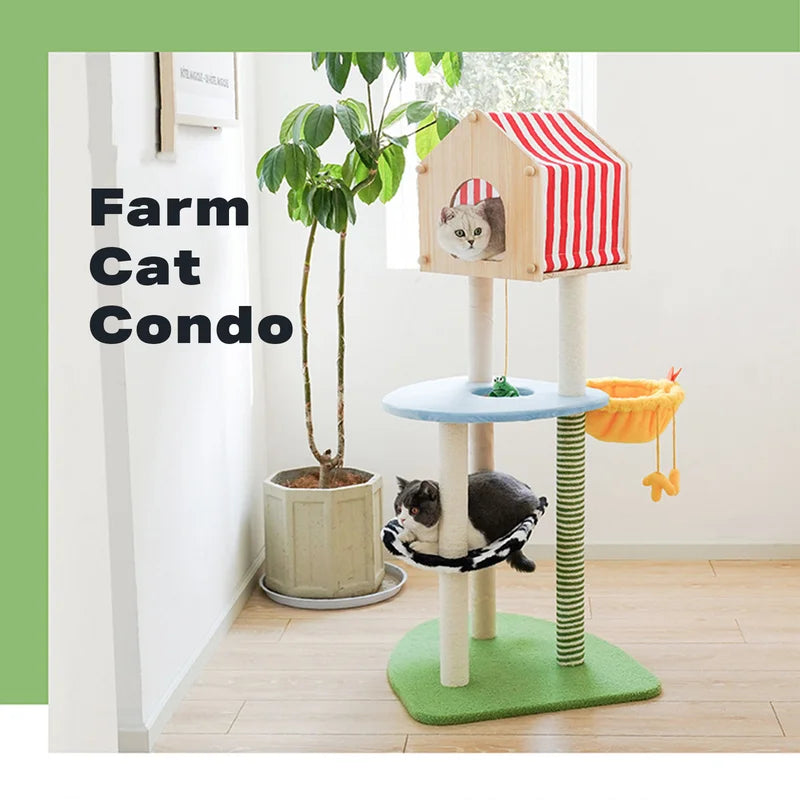 Cat Tree Farm Climbing Frame Litter Scratching Post - Pet