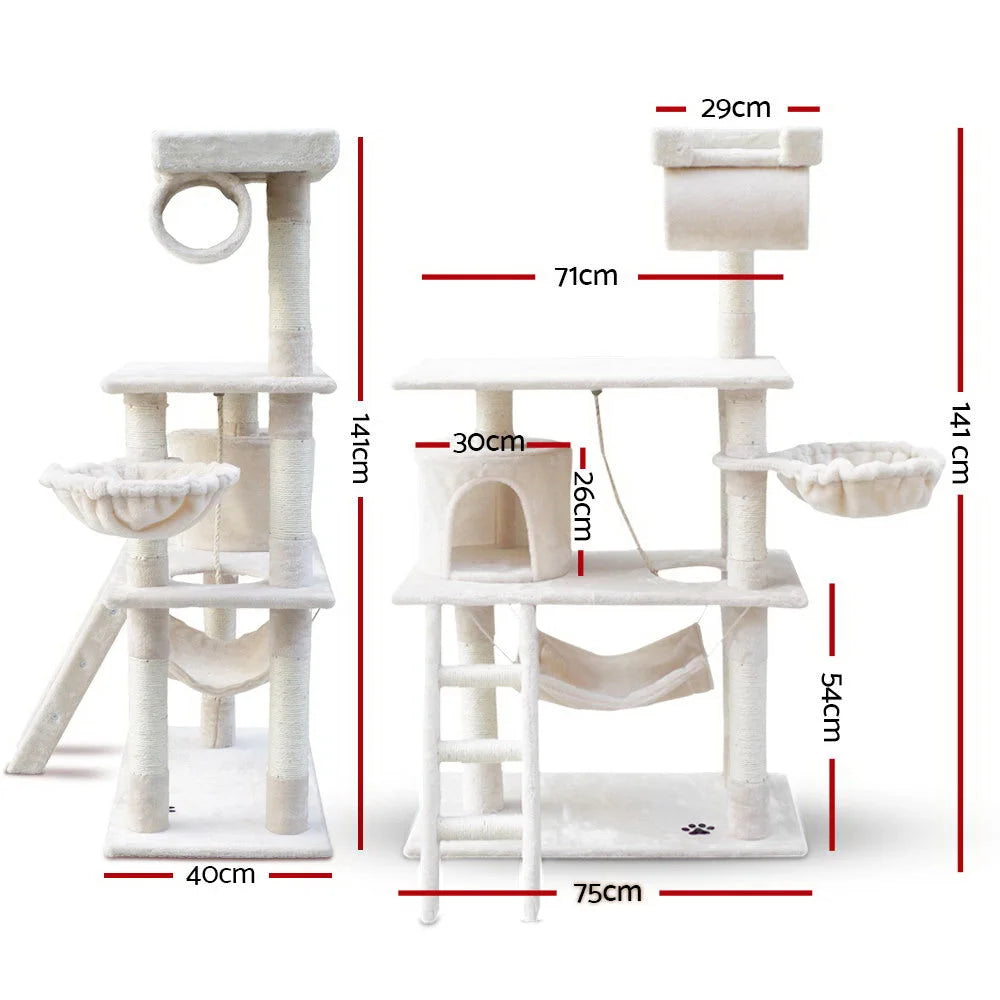 Cat Tree Scratching Post 141cm Tower Condo House Furniture