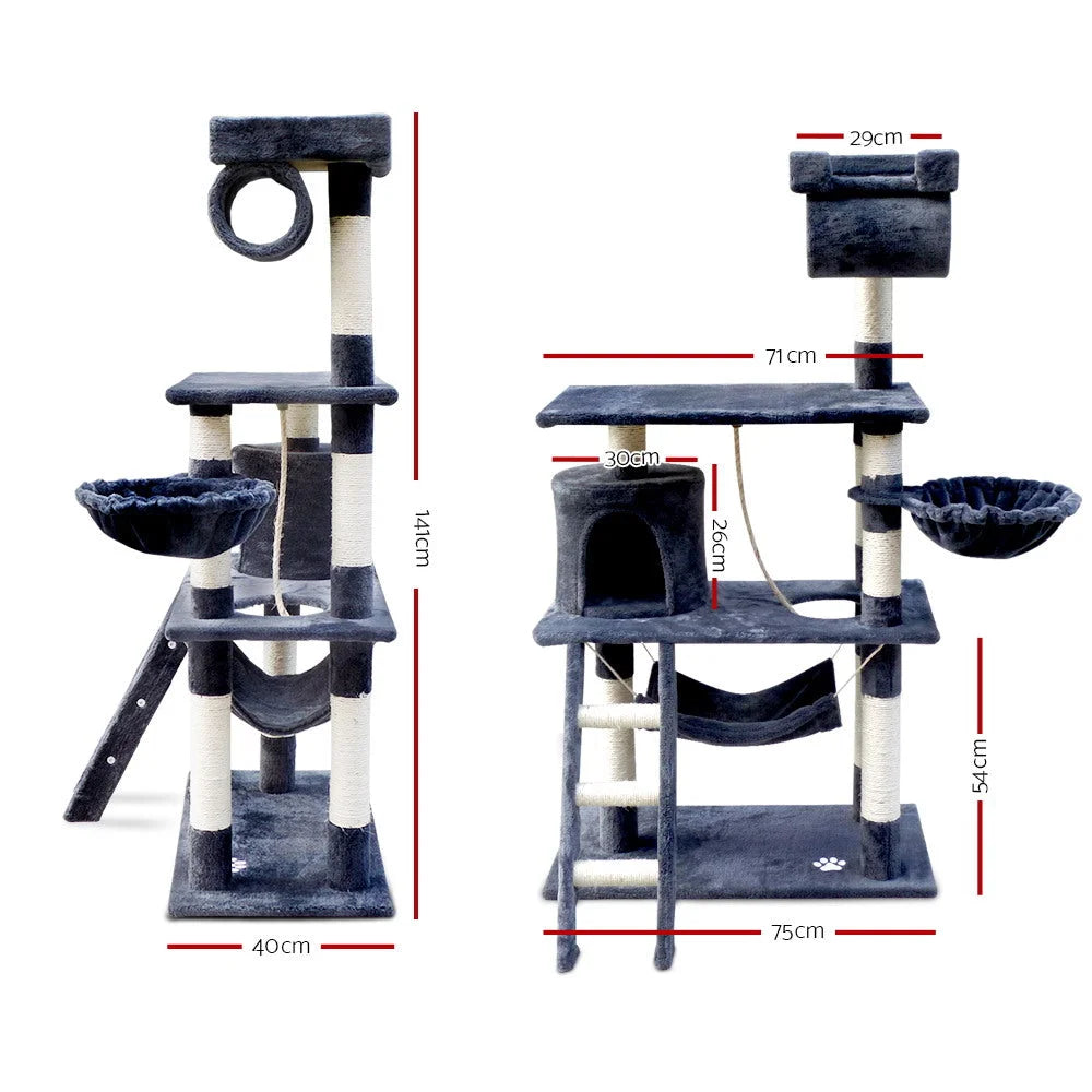 Cat Tree Scratching Post 141cm Tower Condo House Furniture