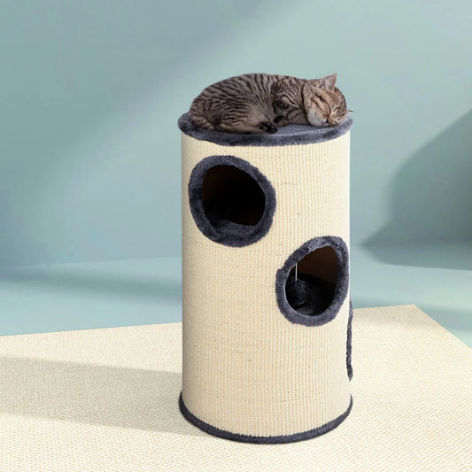 Wood 70cm cat tree with scratching post tower condo