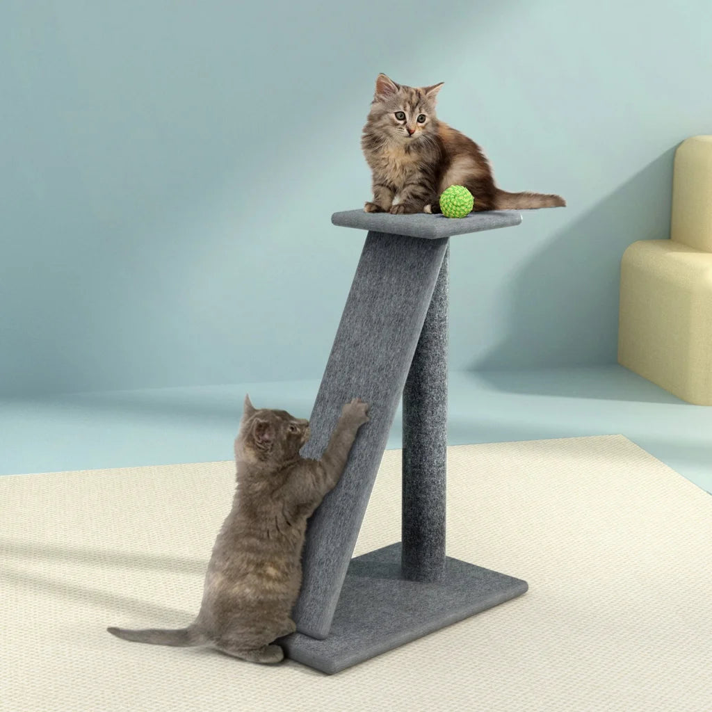 Cat Tree Scratching Post 82cm Tower Condo House Furniture Wood Slide