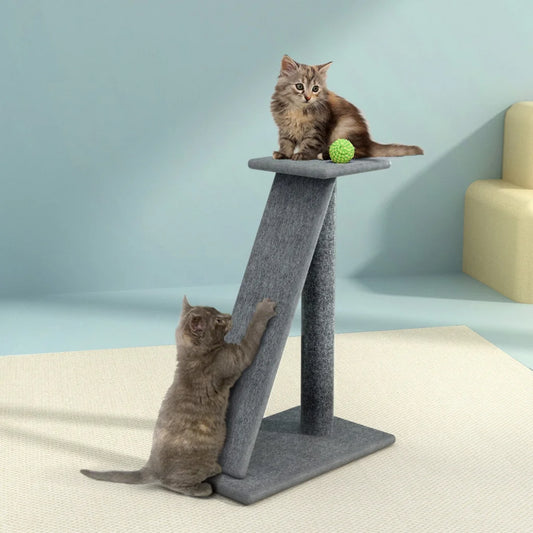 Cat Tree Scratching Post 82cm Tower Condo House Furniture Wood Slide