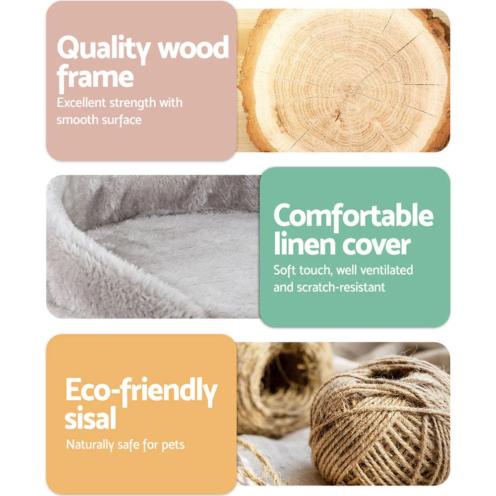 Cat Tree Scratching Post Scratcher Tower Condo House - Grey