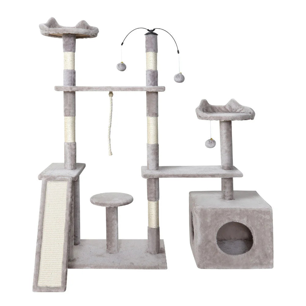 Cat Tree Scratching Post Scratcher Tower Condo House - Grey