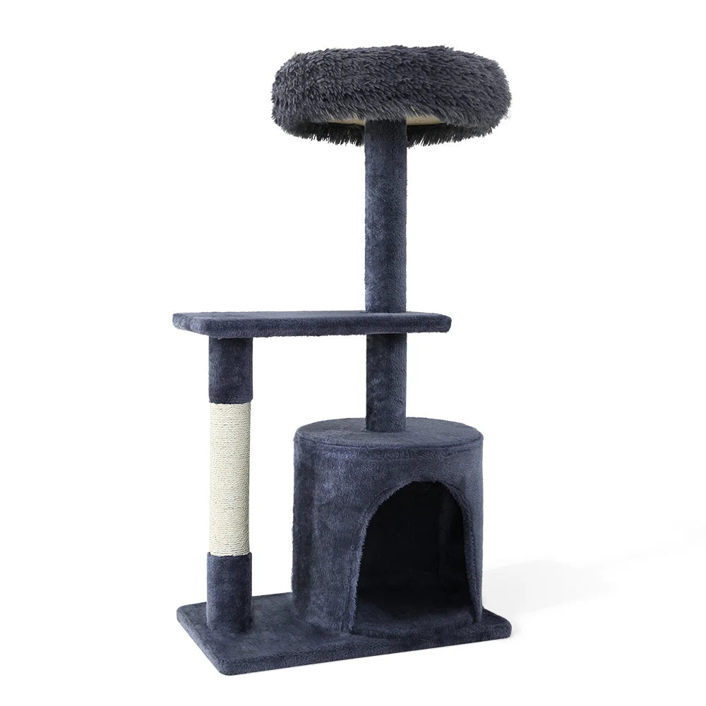 Grey 94cm cat tree with display setup and product form