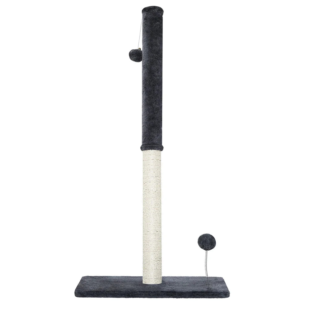 Grey 105cm cat tree with sisal scratching posts and beige platforms