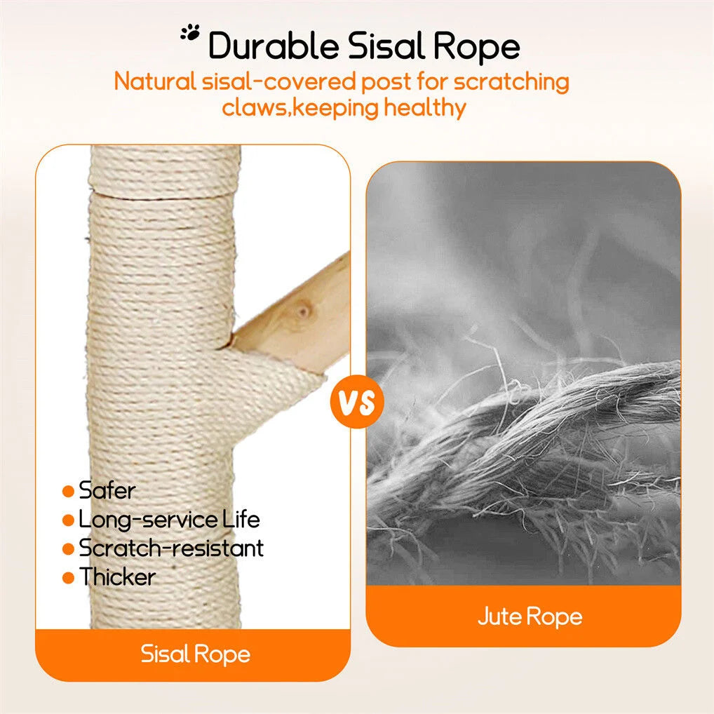 Cat Tree Tower Condo Scratcher Bed Sisal Plush Toy Ball