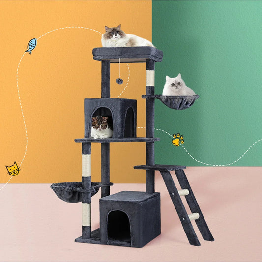 Cat Tree Tower Scratching Post Scratcher 138cm Condo House