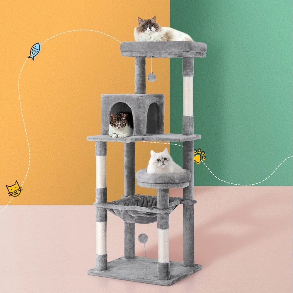 Cat Tree Tower Scratching Post Scratcher 143cm Condo House