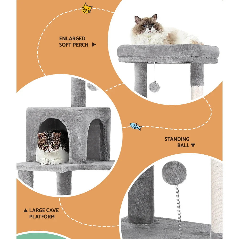 Cat Tree Tower Scratching Post Scratcher 143cm Condo House