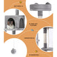Grey 161cm cat tree with caster wheels and side handle rail