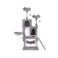 Grey 161cm cat tree with multi-level cat tower and round posts