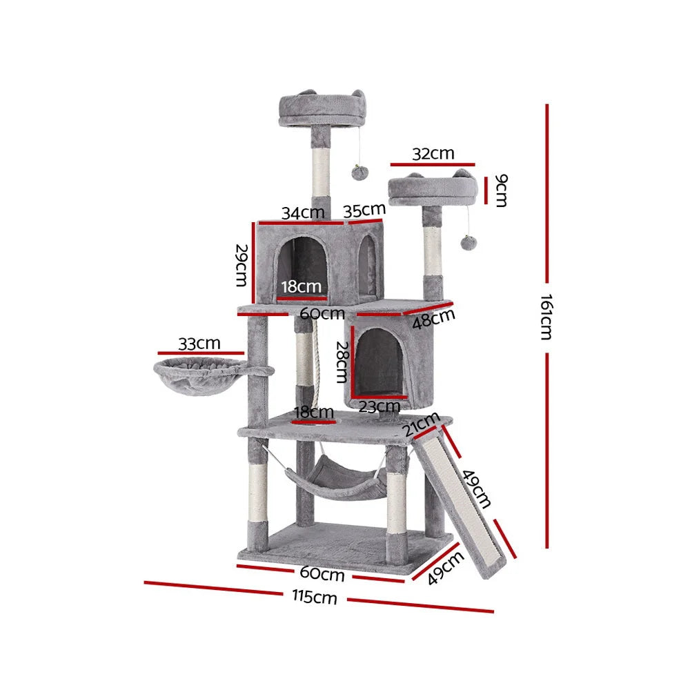 Cat Tree Tower Scratching Post Scratcher 161cm Condo House