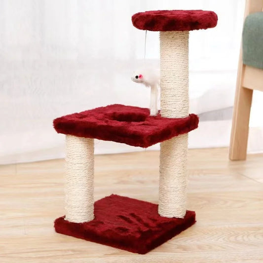Cat Tree with Two Platforms Scratching Posts and Hanging