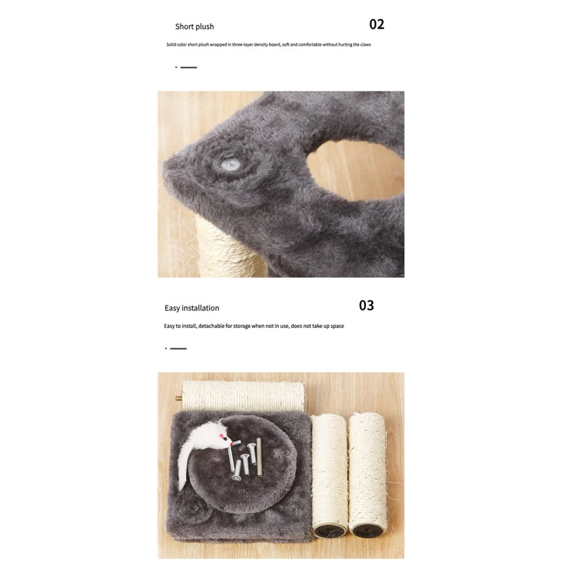 Cat Tree with Two Platforms Scratching Posts and Hanging