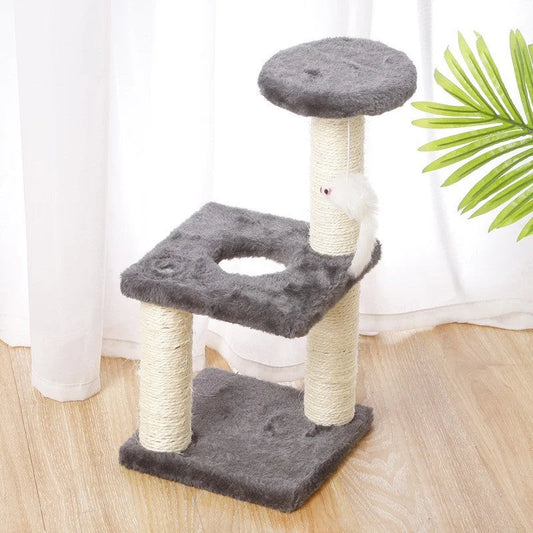 Cat Tree with Two Platforms Scratching Posts and Hanging