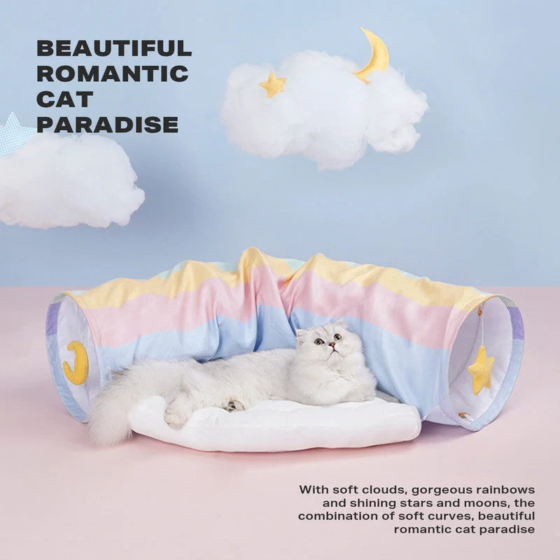Cat Tunnel Sleep Bed 2-in-1 Collapsible Tunnel Tubes Toys