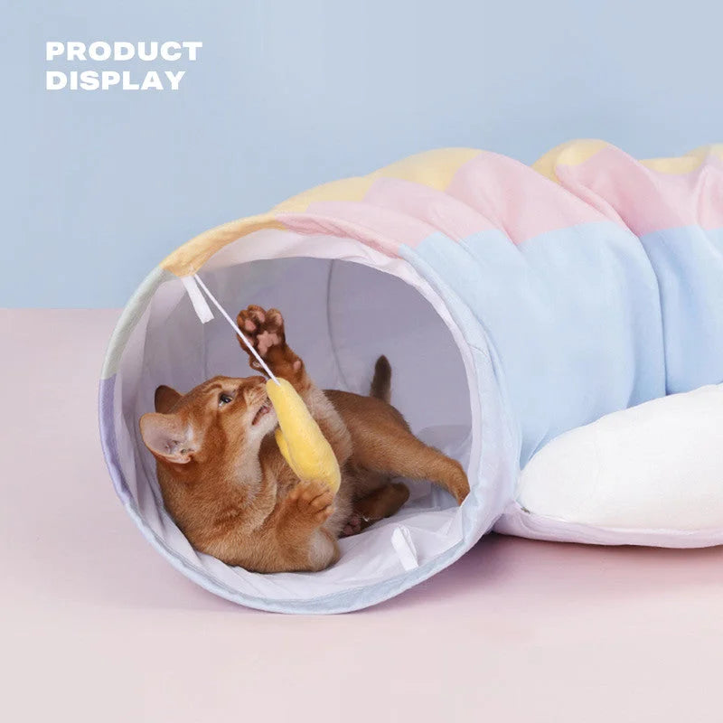 Cat Tunnel Sleep Bed 2-in-1 Collapsible Tunnel Tubes Toys
