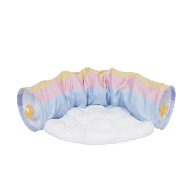Cat Tunnel Sleep Bed 2-in-1 Collapsible Tunnel Tubes Toys