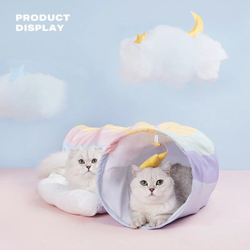 Cat Tunnel Sleep Bed 2-in-1 Collapsible Tunnel Tubes Toys