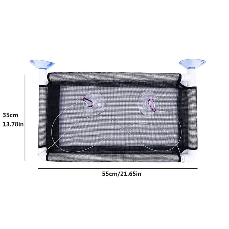 Black 55x35cm outdoor hammock with woven hammock panel and rope loops