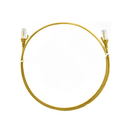 CAT6 Ultra Thin Slim Cable 10m 8WARE - Yellow Premium RJ45