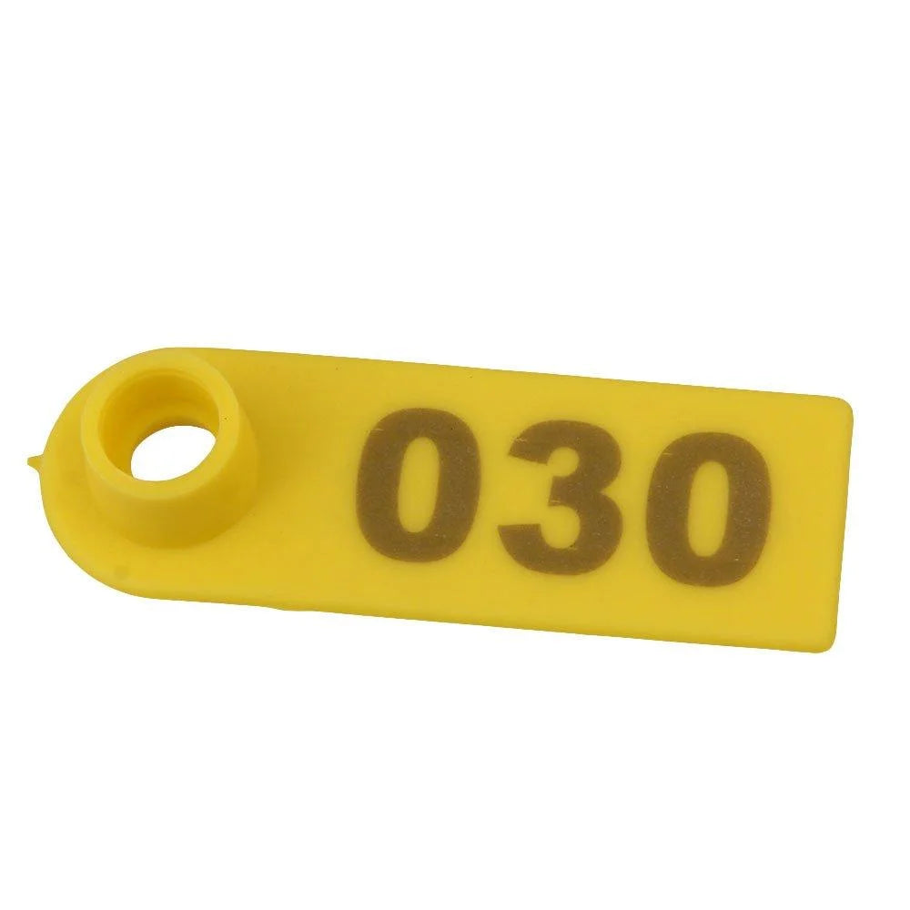 Cattle Ear Tags 1-100 Set 5x2cm - Yellow Small Pig Sheep
