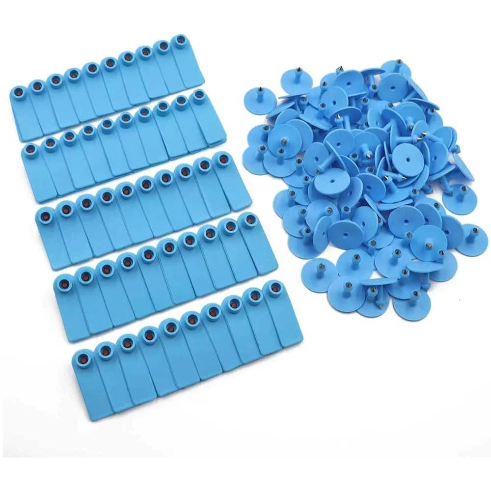 Cattle Ear Tags 100PCS - 5x2cm Small Blue Blank Livestock