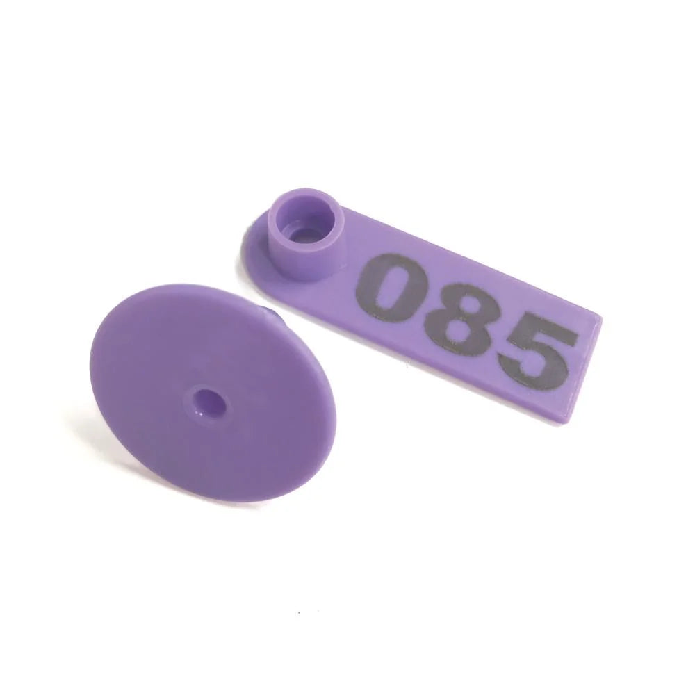 Cattle Ear Tags Set 1 100 5x2cm Purple Cow