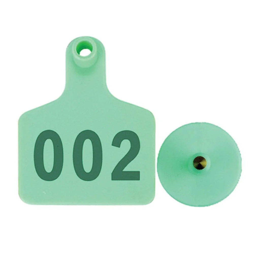 Cattle Ear Tags Set 1-100 Medium Green Sheep Livestock Label