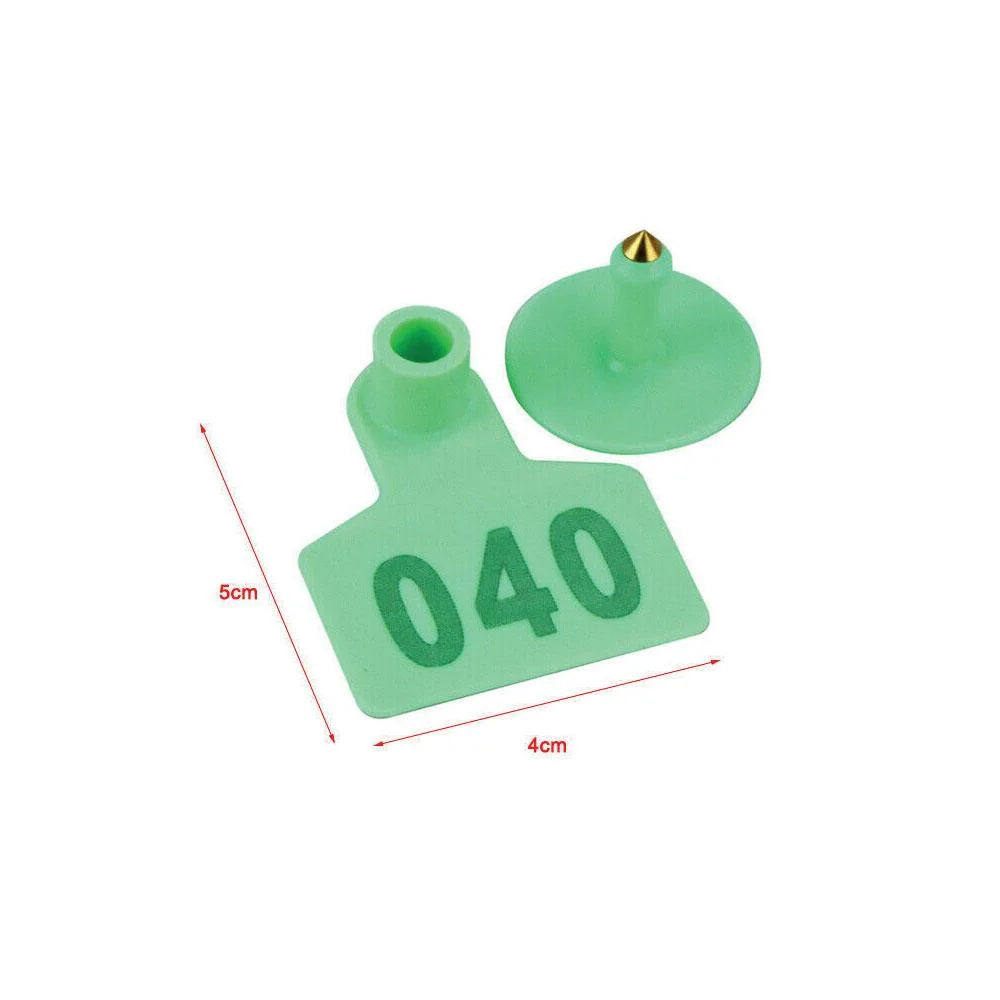 Cattle Ear Tags Set 1 100 Green Pig Sheep