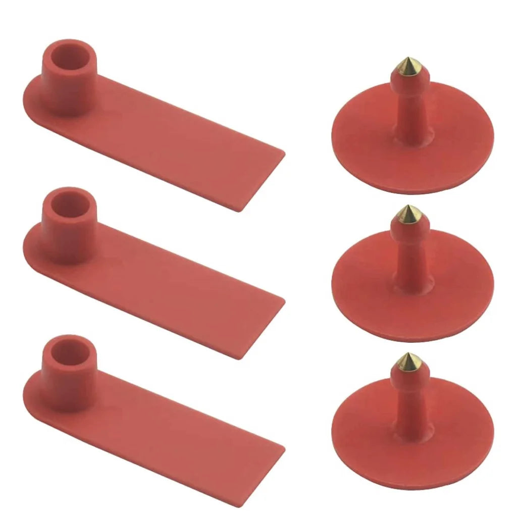 Cattle Ear Tags Set 100x 5x2cm Mini Red Blank Cow Pig Sheep