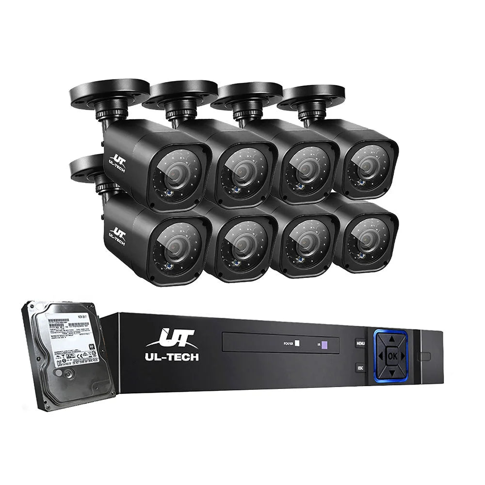 CCTV Camera Home Security System 8CH DVR 1080P 1TB Hard