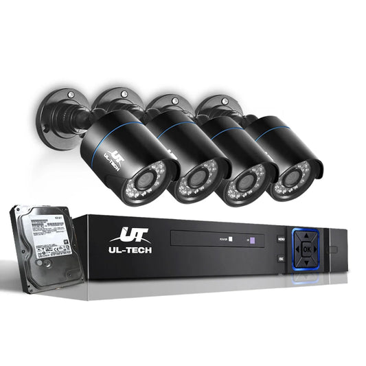 CCTV Security System 2TB 4CH DVR 1080P with 4 Camera Sets