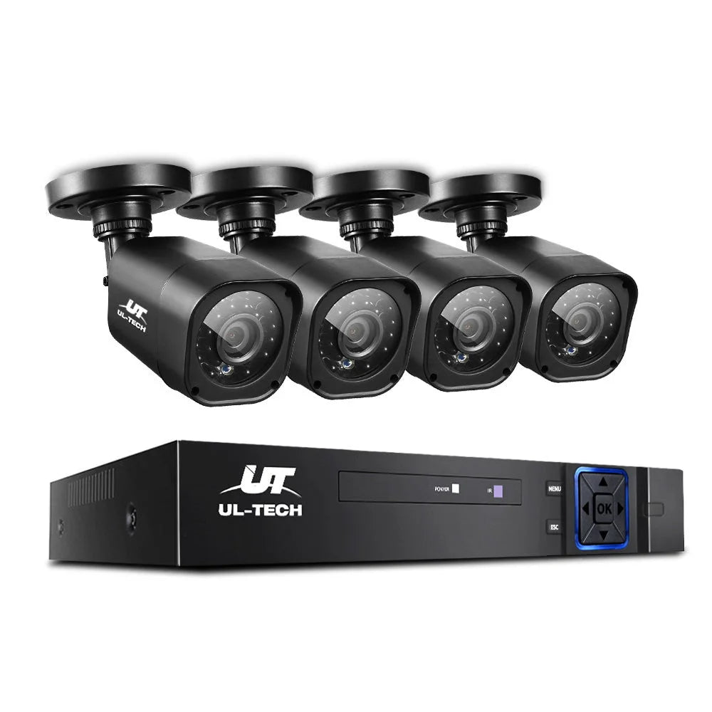 CCTV Security System 4‑CH 5‑in‑1 DVR 4 Cameras 1080P HDMI